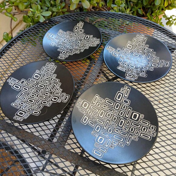 MCM Styled Conrad Night Designer SALAD PLATES/BOWLS by Tabletops Gallery - Picture 2 of 13